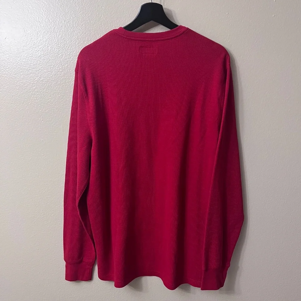 Polo Ralph Lauren Men's Red  Waffle Knit Thermal Crew-Neck Long Sleeve Sz XL